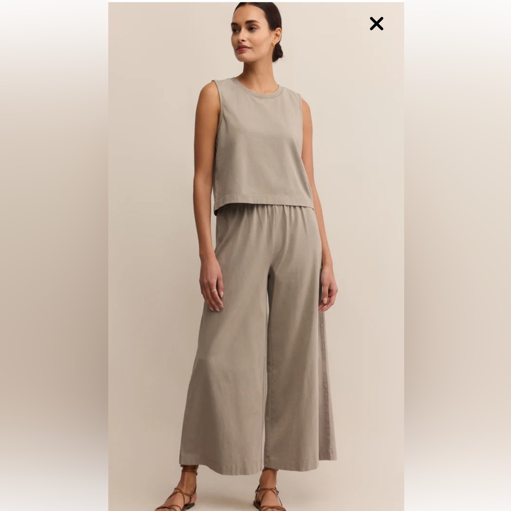 Z Supply Taupe Sleeveless Jumpsuit